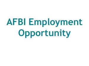 AFBI Employment AFBI Employment