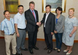 L-R, Dr Tianhai Yan(AFBI), Prof Chuncheng XU (CAU), Prof Seamus Kennedy (AFBI), Prof Fuyu Yang (CAU), Dr Yunwei Zhang (CAU) and Prof Margaret Patterson (AFBI) L-R, Dr Tianhai Yan(AFBI), Prof Chuncheng XU (CAU), Prof Seamus Kennedy (AFBI), Prof Fuyu Yang (CAU), Dr Yunwei Zhang (CAU) and Prof Margaret Patterson (AFBI)