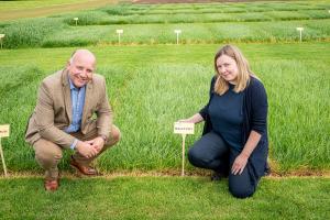 David Linton (Barenbrug Regional Sales Manager NI) and Gillian Young (AFBI Forage Grass Breeder) at the forage grass breeding plots at AFBI, Loughgall. David Linton (Barenbrug Regional Sales Manager NI) and Gillian Young (AFBI Forage Grass Breeder) at the forage grass breeding plots at AFBI, Loughgall.