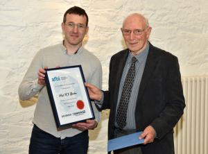 Dr Ramon Muns (Head of the AFBI Monogastric Research Group) presenting a commemorative certificate to Professor Fred Gordon Dr Ramon Muns (Head of the AFBI Monogastric Research Group) presenting a commemorative certificate to Professor Fred Gordon