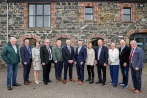 AFBI CEO Dr Stanley McDowell and AFBI Executive Management Team with NI Assembly Agriculture, Environment and Rural Affairs Committee Chair Mr Robbie Butler MLA and members of the Committee on a visit to AFBI Hillsborough.