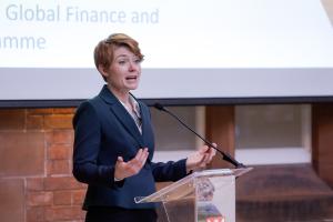 Dr Nicola Ranger of Oxford University delivering the keynote address at the 2025 George Scott Robertson Memorial Lecture