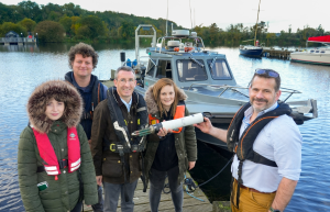 DAERA Minister hands operational control of RV Salar to AFBI Picture of the DAERA Minister, Andrew Muir at Ballyronan Marina with some of the AFBI Freshwater ResearchTeam