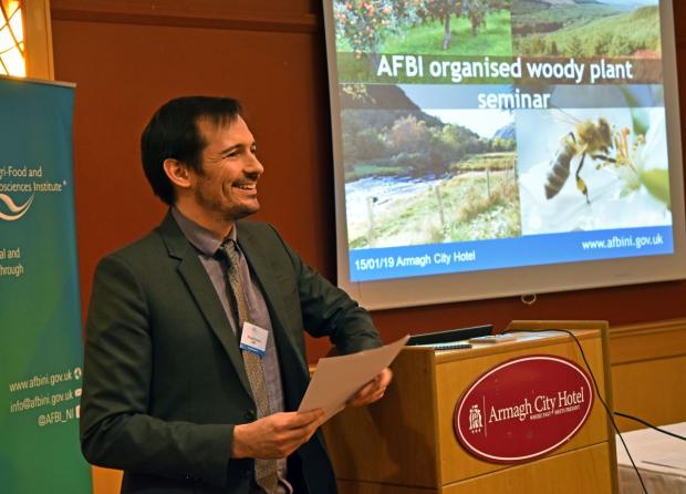 Dr Richard O’Hanlon (AFBI) welcoming attendees to the recent Woody Plant Seminar Dr Richard O’Hanlon (AFBI) welcoming attendees to the recent Woody Plant Seminar