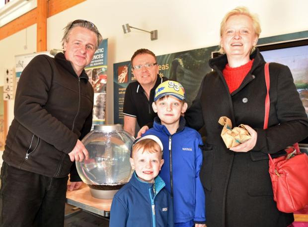 Alan & Cheryl, Jason and James Buchanan with Dr Derek Evans of AFBI