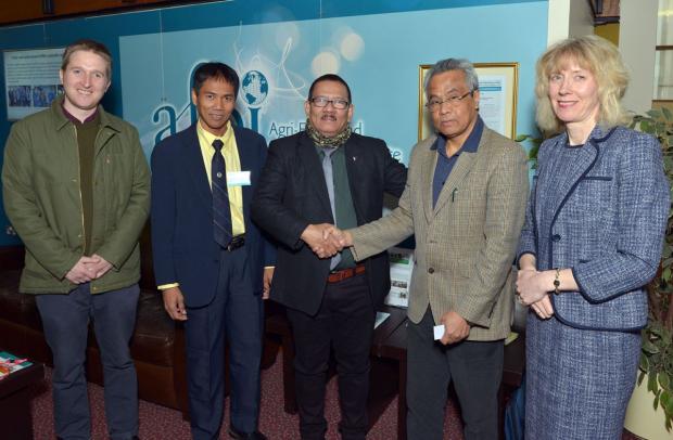 (L-R) Mr Kevin Quinn (British Council), Mr Rambuyan and Mr Talavera (TESDA, Phillipines) pictured with Professor Shekhar Sharma and Mrs Lesley Hogg (AFBI) during the recent visit (L-R) Mr Kevin Quinn (British Council), Mr Rambuyan and Mr Talavera (TESDA, Phillipines) pictured with Professor Shekhar Sharma and Mrs Lesley Hogg (AFBI) during the recent visit