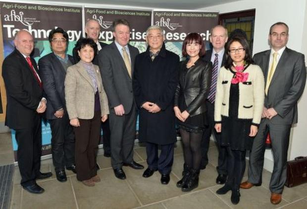 Mr Steven Millar, DARD; Prof. Zhang; Ms An, Tong Tong; Mr Peter Price, DARD; Prof Seamus Kennedy, AFBI CEO; Prof. Wang, Liang; Ms Zhou, Yu; Sinclair; Ms Shi, Peiyin; Mr Martin McKendry CAFRE Mr Steven Millar, DARD; Prof. Zhang; Ms An, Tong Tong; Mr Peter Price, DARD; Prof Seamus Kennedy, AFBI CEO; Prof. Wang, Liang; Ms Zhou, Yu; Sinclair; Ms Shi, Peiyin; Mr Martin McKendry CAFRE
