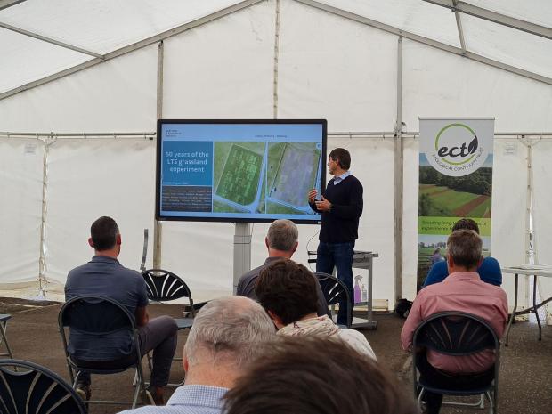 Dr Dario Fornara (AFBI) giving highlights from the 50 year old Long-Term Slurry Experiment Dr Dario Fornara (AFBI) giving highlights from the 50 year old Long-Term Slurry Experiment