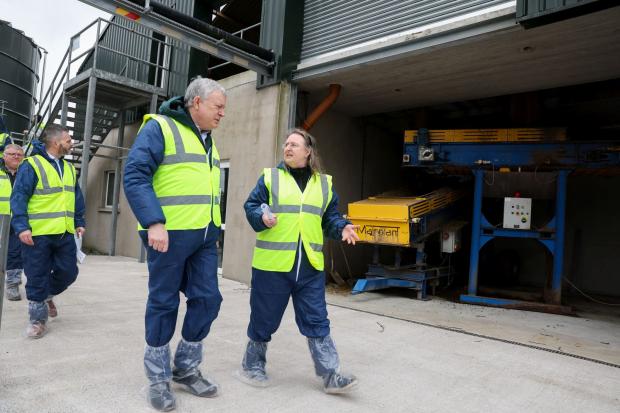 AFBI Director Professor Elizabeth Magowan with committee members on the tour of the AFBI farm