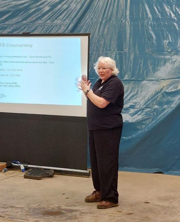 Dr Lisa Black (Head of AFBI Plant Testing Station) speaking at the final Session of IPSAM 2023 at AFBI Crossnacreevy Dr Lisa Black (Head of AFBI Plant Testing Station) speaking at the final Session of IPSAM 2023 at AFBI Crossnacreevy