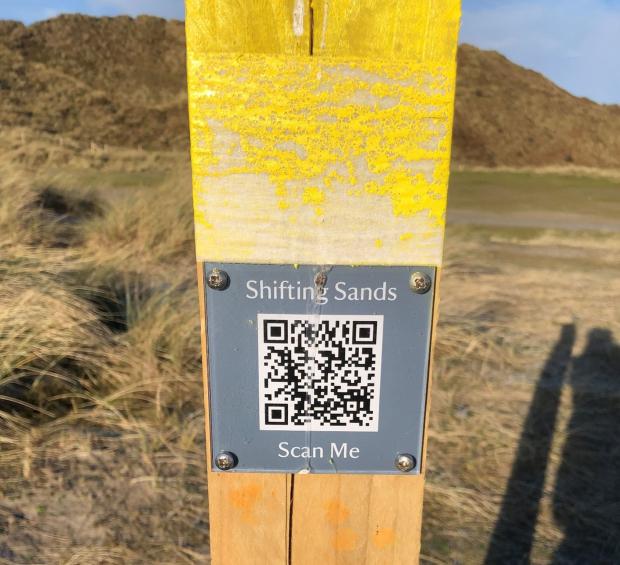 QR codes on the walking route through Murlough dunes