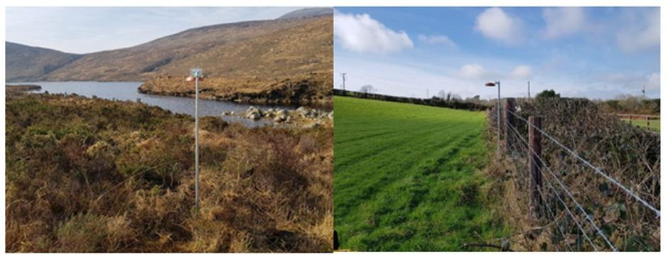 Figure. 2. ALPHA® samplers established at Bencrom (Mourne Mountains) (left) and near Crossgar (right). Figure. 2. ALPHA® samplers established at Bencrom (Mourne Mountains) (left) and near Crossgar (right).