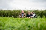 David Linton (Barenbrug Commercial Manager UK Agriculture), Gillian Young (AFBI Forage Grass Breeder) and Mhairi Dawson (Barenbrug Account Manager, Scotland) at the forage grass breeding plots, AFBI Loughgall.