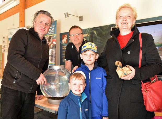 Alan & Cheryl, Jason and James Buchanan with Dr Derek Evans of AFBI