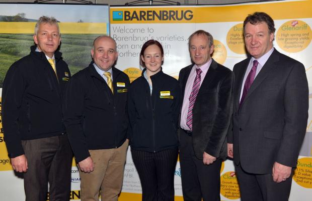 James Ingles (Head of Agriculture, Barenbrug UK), David Linton (Barenbrug NI), Mhairi Dawson (Barenbrug Scotland), David Johnston (AFBI) and Professor Seamus Kennedy (AFBI CEO)