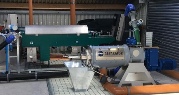 The Screw Press (foreground) and Decanter Centrifuge separators at AFBI Hillsborough.