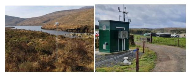 Fig. 3. Ammonia monitoring systems at Bencrom (Mourne Mountains) (left) and AFBI Hillsborough Research Farm (right)