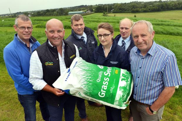 From L-R, Kenny Coulter (Thompsons), David Linton (Barenbrug), Richard Moore (Thompsons), Gemma McHugh (Thompsons), James Black (Thompsons) and David Johnston (AFBI)