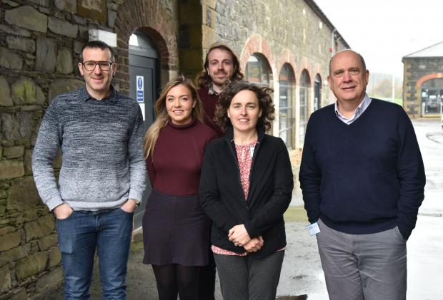 Some of AFBI/QUB poultry researchers. L to R: Drs Ramon Muns, Chrissie Mulvenna, James Taylor and Elizabeth Ball from AFBI and Professor Ilias Kyriazakis from QUB 