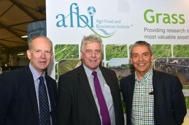 Sinclair Mayne, AFBI DCEO, with Jim Nicholson MEP and Richard Horton (AFBI Board Member)