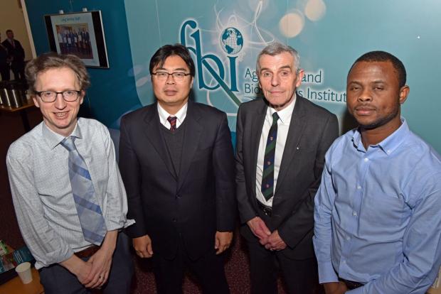 Pictured L-R, Dr Myles Patton (AFBI), Dr Shingo Kimura (OECD), Professor John Davis (AFBI) and Dr Kehinde Olagunju (AFBI)