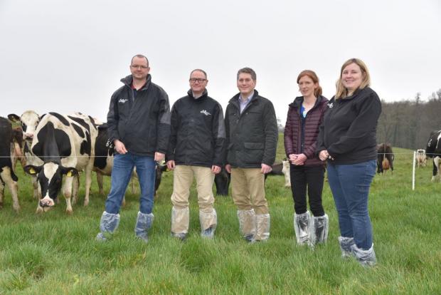 AFBI Scientists Drs Terence Fodey, Gary Lyons, David McCleery, Suzanne Higgins and Gillian Young (left to right) will be highlighting the latest research findings from AFBI at the Dairy Innovation Open Day, Hillsborough on 6 June