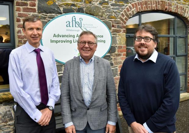 Pictured L-R. Mr Brian Ervine (Head of Environmental Farming DAERA), Dr. Oscar Schoumans (Chair of the Policy–Science Working Group & Wageningen University and Research)          Dr Donnacha Doody, (Programme Lead–Catchment Science, AFBI).