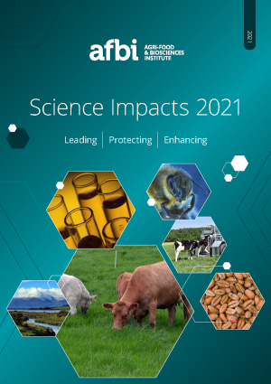 Cover image of the AFBI SCIENCE IMPACTS 2021 document