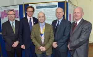 L-R:  Dr Stanley McDowell (AFBI), Chris Tufnell (RCVS), Cahir King (AVSPNI), Dr Sinclair Mayne (AFBI CEO) and Seamus O’Kane (AVSPNI) at the event