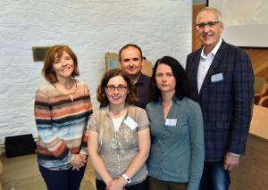 Speakers and chair at the Poultry Seminar. L to R: Claire Anderson, Elizabeth Ball, Nicolae Corcionivoschi, Stephanie Buijs, Martin Zuidhof