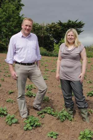 Iain Johnston, CAFRE Crops Adviser, and Gillian Young, Plant Pathologist, Agri-Food and Biosciences Institute (AFBI), at Newforge Lane, Belfast.