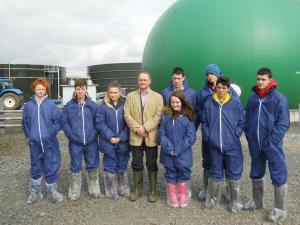 AFBI's Dr Gary Lyons with students from St Aidan's High School, Derrylin at last years schools tour