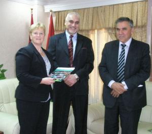 Professor Margaret Patterson (AFBI), His Excellency Professor Serwan Baban, Minister of Agriculture and Water Resources, and Mr Sardar Sami the DG of Agricultural research and extension at the signing of the contracts in Erbil, Kurdistan autonomous region