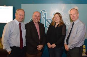 Mr David Johnston (AFBI), Mr David Linton (Barenbrug), Dr Gillian Young (AFBI) and Dr Sinclair Mayne (AFBI CEO)