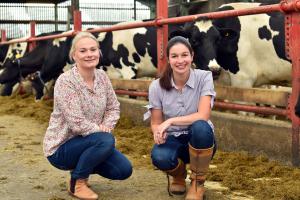 Dr Anna Lavery (left) and Dr Aimee Craig (right) from the Dairy Research Team, AFBI