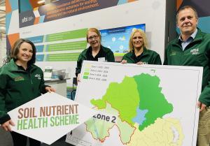 Pictured L-R: Colleen Ward (Project Manager, AFBI) Dr Rachel Cassidy (Principal Scientific Officer, AFBI), Debra Castles (Communications Officer, AFBI), Pieter-Jan Schön (Director - EMSD, AFBI)