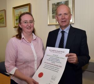 Dr Elizabeth Magowan with AFBI CEO Dr Sinclair Mayne