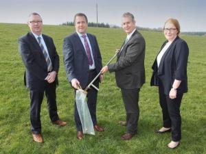 Pictured at the launch of the Soil Nutrient Health Scheme with Environment Minister Edwin Poots (L-R) are Dr Stanley McDowell and Pieter-Jan Schön, AFBI, Minister Poots and Rachel Cassidy from AFBI
