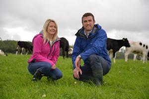 AFBI Hillsborough Dairy Open Day features rearing dairy heifers to maximise lifetime performance. Pictured Dr Steven Morison, Head of the Youngstock research team and current PhD student, Amanda Dunn