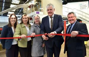 Pictured L-R Debbie McConnell (AFBI), Lyndsey Chapman (CIEL), Elizabeth Magowan (AFBI), Ian Cox (Innovate UK) and Tim Bennett (CIEL) at the Launch of AFBI’s unique ‘Precision Grassland Platform’ 
