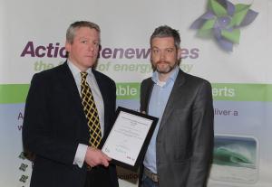 AFBI’s Chris Johnston receives second prize in the category ‘Best Renewables Installation within the Education