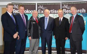 L-R, Dr Trevor Gilliland, Prof Seamus Kennedy, Mr Sean Hogan, Dr Noel Crawley, Prof Gerry Boyle and Dr Sinclair Mayne at AFBI Hillsborough